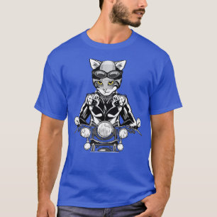 Motorcycle Biker Motorbike Rider Biker Cat ank op T-Shirt