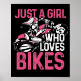 Girl On A Motorcycle Bike Motorbike Poster