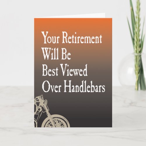 Motorcycle Biker Retirement Card
