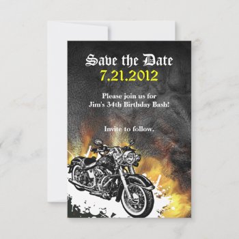 Motorcycle Biker Save The Date Announcement by oddlotpaperie at Zazzle