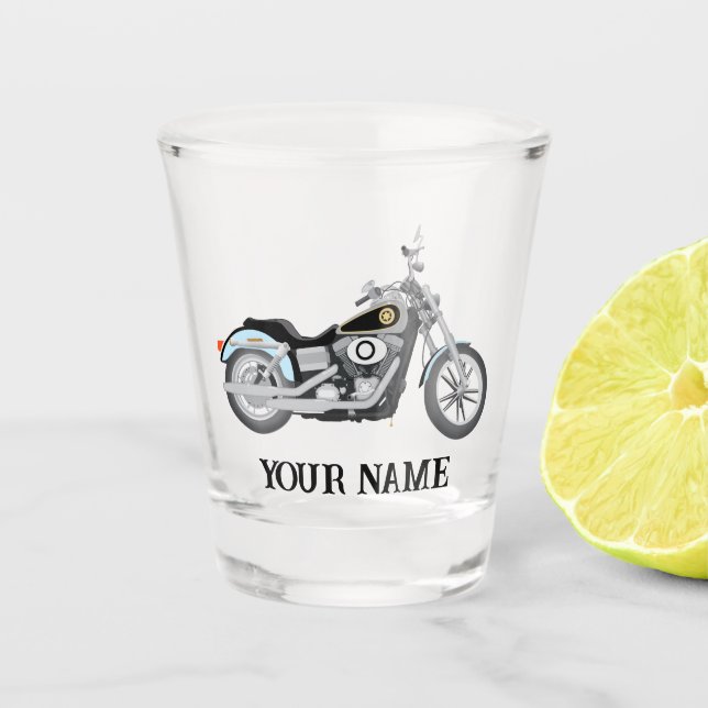 Motorcycle Biker Shot Glass Customized (Front)