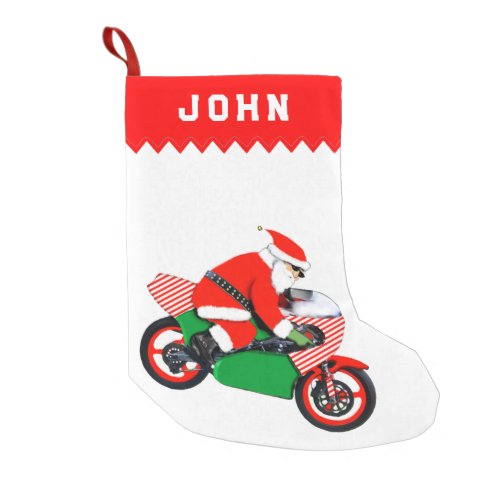 Motorcycle Biker Small Christmas Stocking