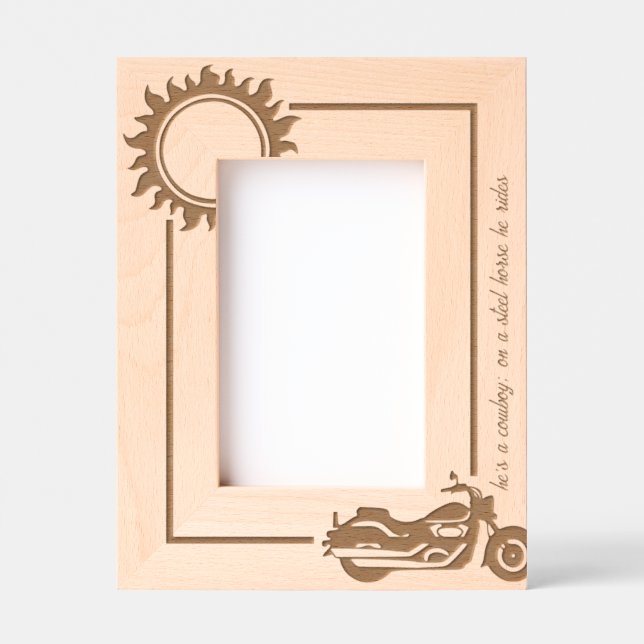 Motorcycle Biker Steel Horse 4x6P Engraved Frames (Front)