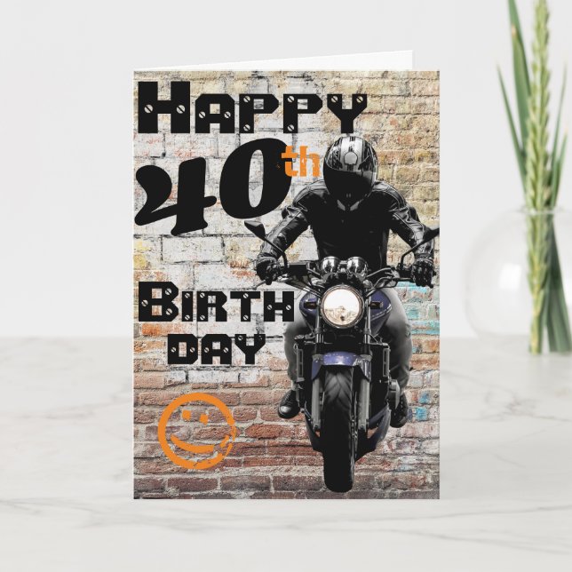 Motorcycle 'Birthday 40th Still Got It Card (Front)