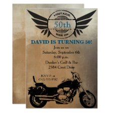 Motorcycle Birthday Invitation