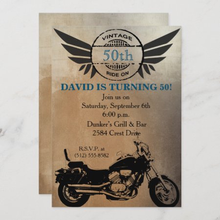 Motorcycle Birthday Invitation