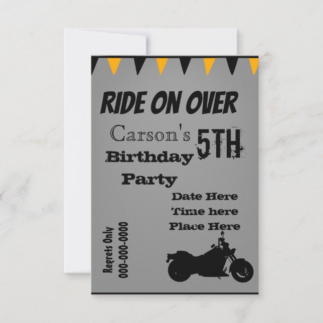 Motorcycle Birthday Invite (Front)