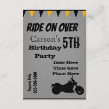 Motorcycle Birthday Invite