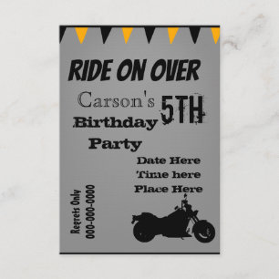 Motorcycle Birthday Invite