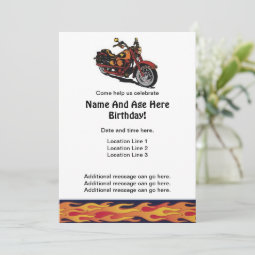 Motorcycle Birthday Invites 