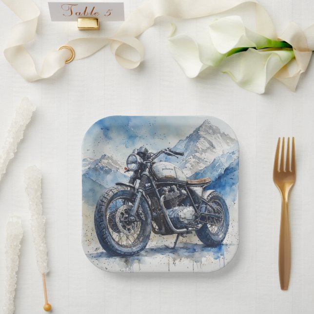 MOTORCYCLE Birthday or Shower  Paper Plates (Wedding)