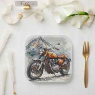 MOTORCYCLE Birthday or Shower Paper Plates