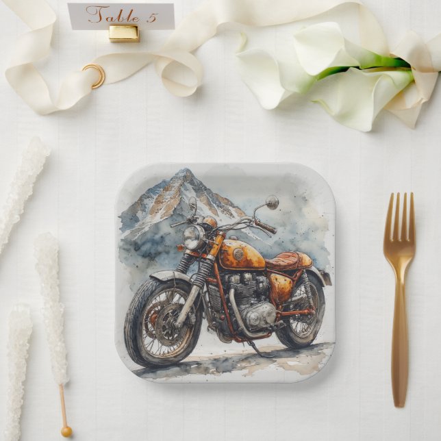 MOTORCYCLE Birthday or Shower  Paper Plates (Wedding)