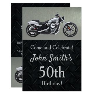 Motorcycle Birthday Party Men's Invitations