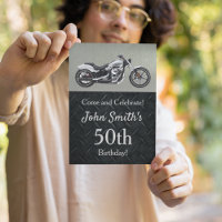 Motorcycle Birthday Party Men's Invitations