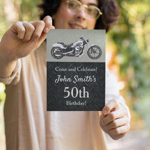 Motorcycle Birthday Party Men's Invitations