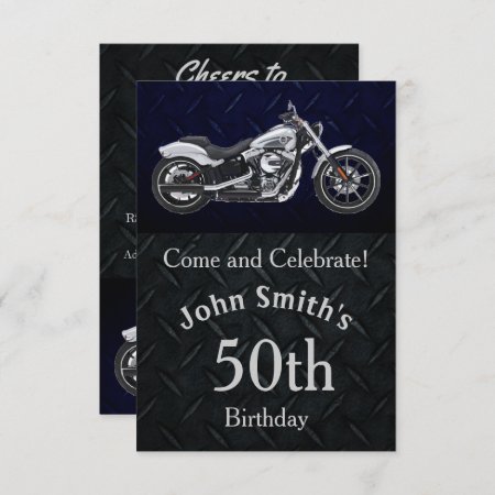 Motorcycle Birthday Party Men's Invitations