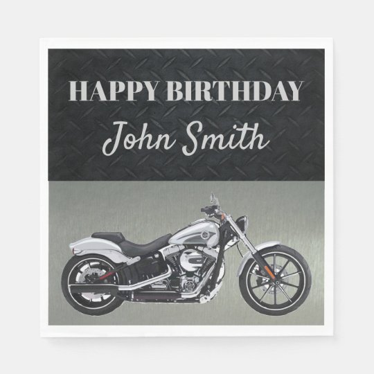 Motorcycle Birthday Party Napkins Zazzle Com