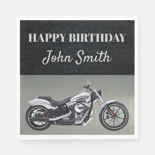 Motorcycle Birthday Party Napkins (Front)