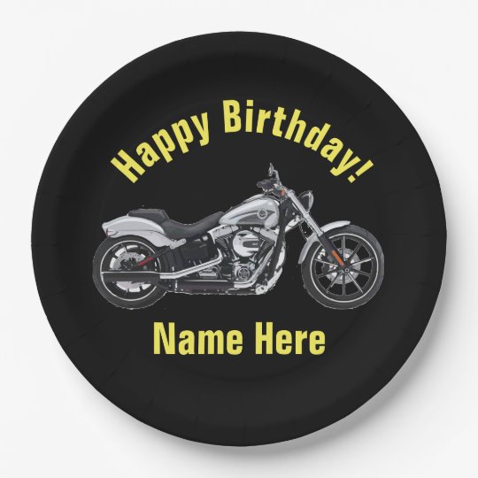 Motorcycle Birthday Plates Zazzle Com