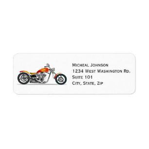 Motorcycle Black Vehicle Biker Custom Personalized Label