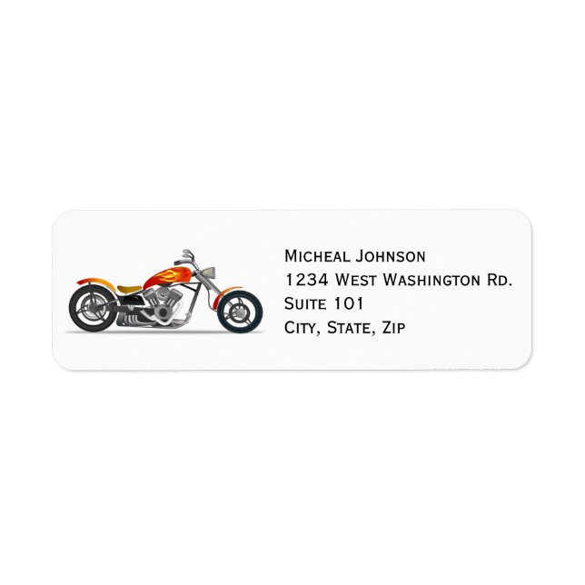 Motorcycle Black Vehicle Biker Custom Personalized Label (Front)
