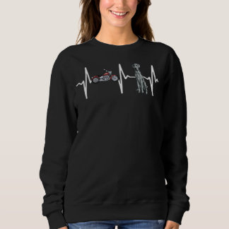 Motorcycle Blue Merle Dane Heartbeat Dog Sweatshirt