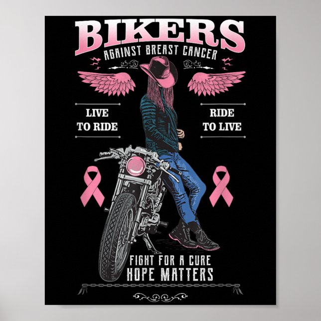 Motorcycle Breast Cancer Warriors And Survivors Su Poster (Front)