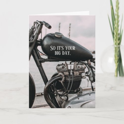 Motorcycle British Twin Cylinder Rider Birthday Card