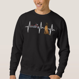 Motorcycle Brown Great Dane Heartbeat Dog Sweatshirt