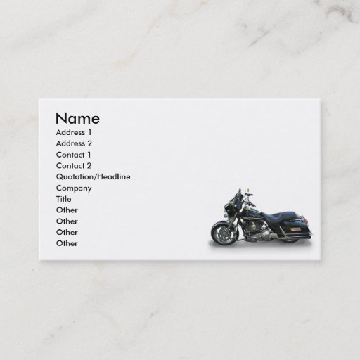 Customizable motorcycle business card