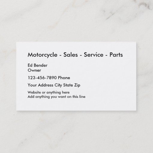 Motorcycle Business Cards Zazzle