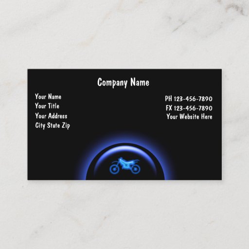 Customizable Motorcycle Business Cards
