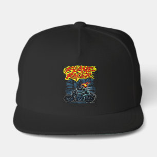 Motorcycle Cafe Rider Flame Racer Fast  Snap Back Hat