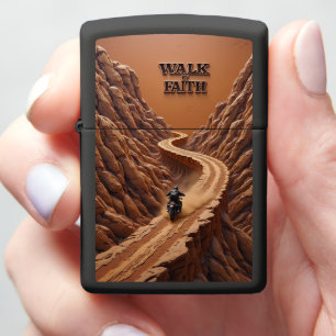 Motorcycle Canyon Pass Walk By Faith Zippo Lighter