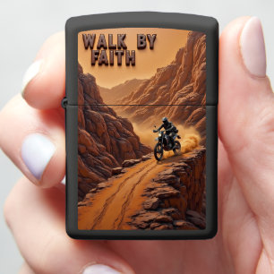 Motorcycle Canyon Path Walk By Faith Zippo Lighter