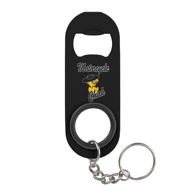 Motorcycle Chick #4 Keychain Bottle Opener (Back)