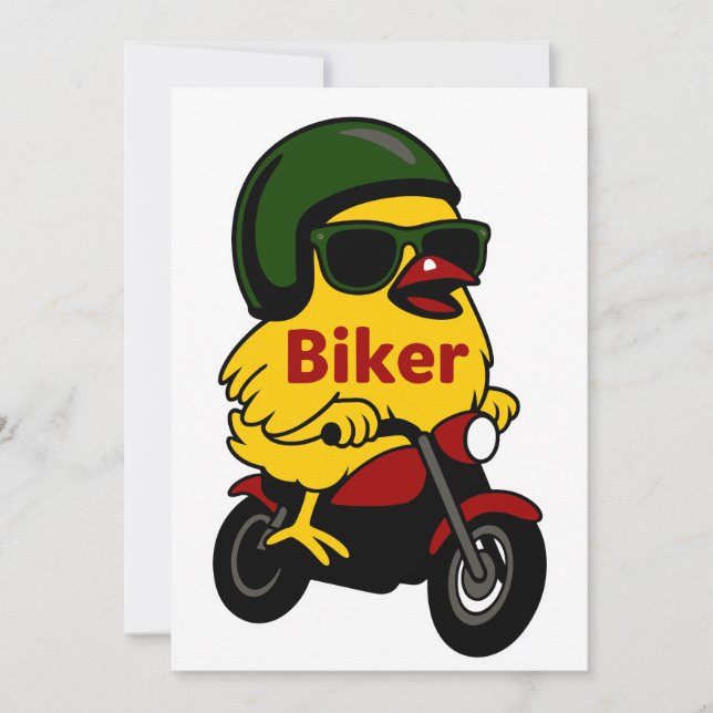 Motorcycle Chick Biker Invitation (Front)