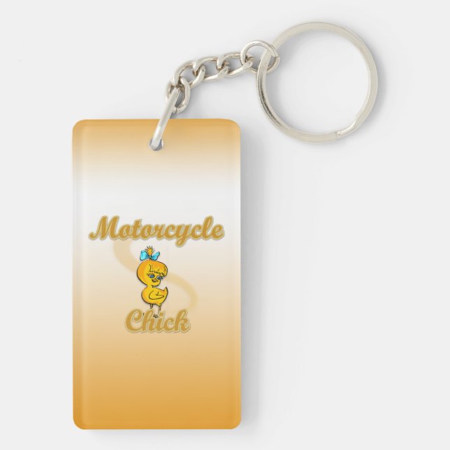 Motorcycle Chick Keychain (Back)