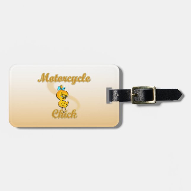 Motorcycle Chick Luggage Tag (Front Horizontal)