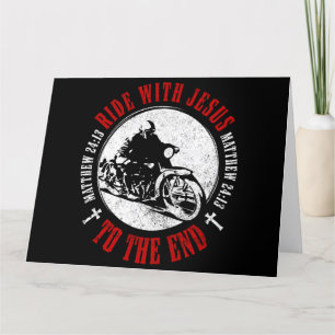 Motorcycle Christian Faith: Follow Jesus Biker Letterpress Thank You Card