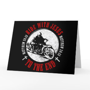Motorcycle Christian Faith: Follow Jesus Biker Thank You Card