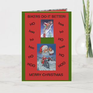 Motorcycle Christmas Card/ Bikers do it better Holiday Card