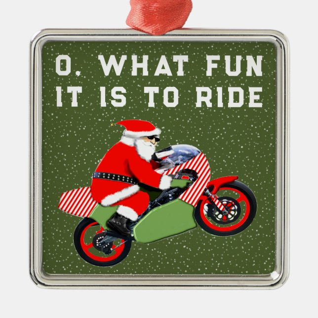 Motorcycle Christmas Collectible Metal Ornament (Front)