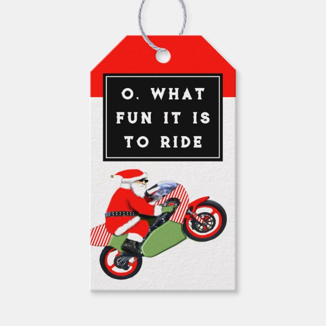 Motorcycle Christmas Gift Tags (Front)