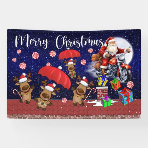 Motorcycle Christmas Indoor or Outdoor Banner