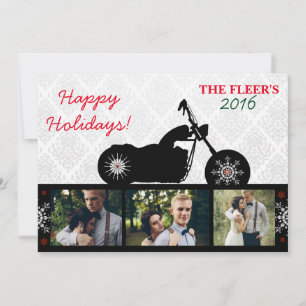 Motorcycle Christmas Photo Card Biker Holiday