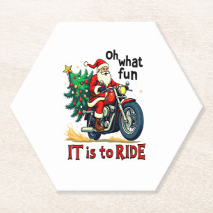Motorcycle Christmas Ride Paper Coaster
