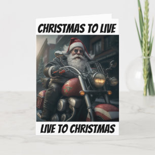 Motorcycle CHRISTMAS TO LIVE funny novelty  Letterpress Thank You Card