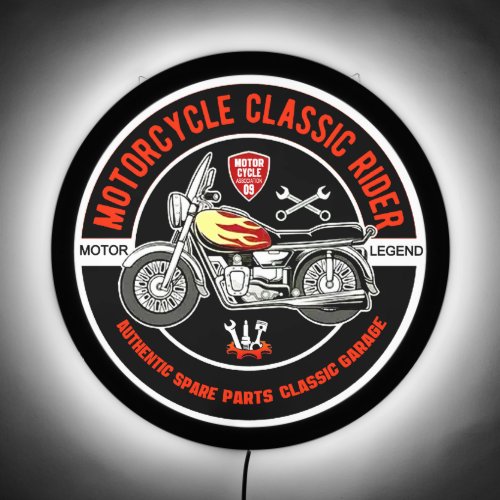 Motorcycle Classic Rider LED Sign